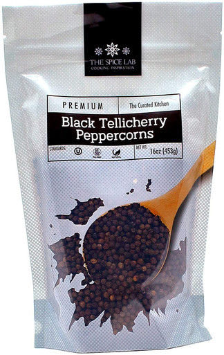 The Spice Lab Whole Black Tellicherry Peppercorns for Grinder Refill, 16 oz