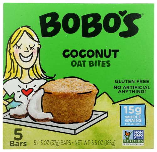 Bobo's Oat Bars - Oat Bites Coconut 5ct - 1.3 Oz | Pack of 6