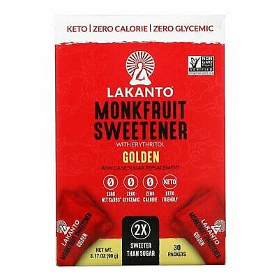 Lakanto Golden Monkfruit Sweetener Stick - Low-Calorie & Sweet