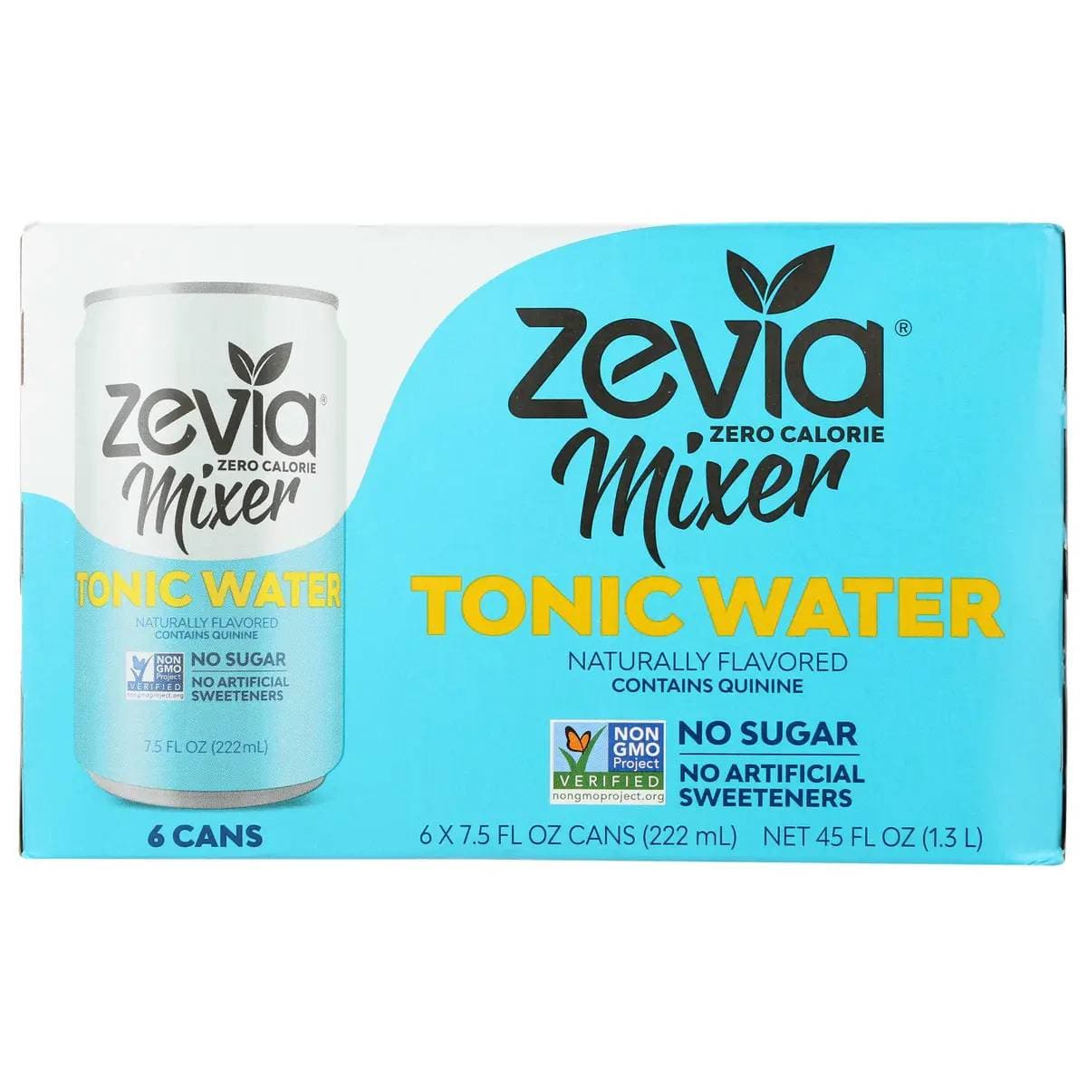 Zevia Mixer Tonic Water Zero Calories - 6 Pk, 7.5 oz | Pack of 4