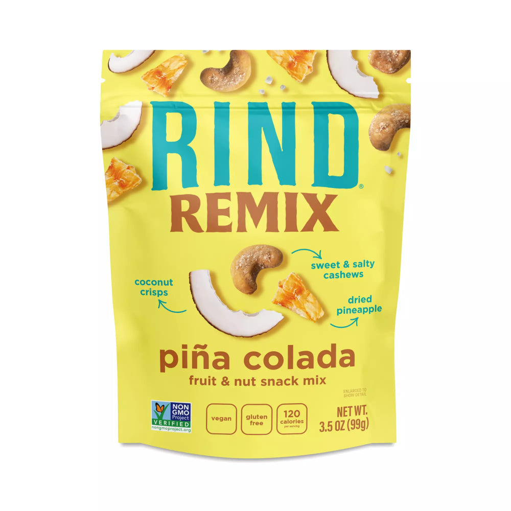RIND - Pina Colada Fruit and Nut Snacks Mix 3.5OZ ( Pack of 6)