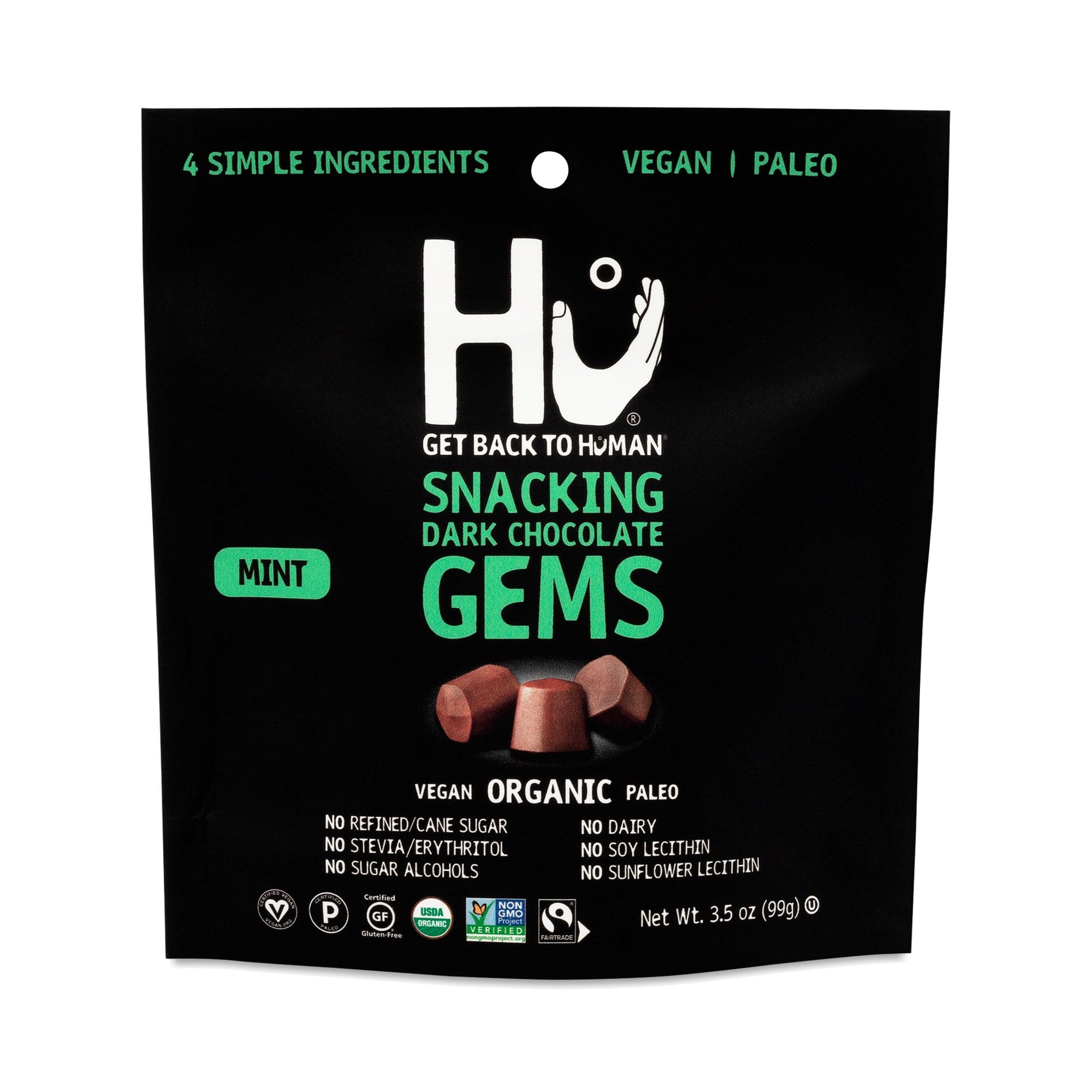 Hu Mint Snacking Organic Gems 3.5 Oz | Pack of 6