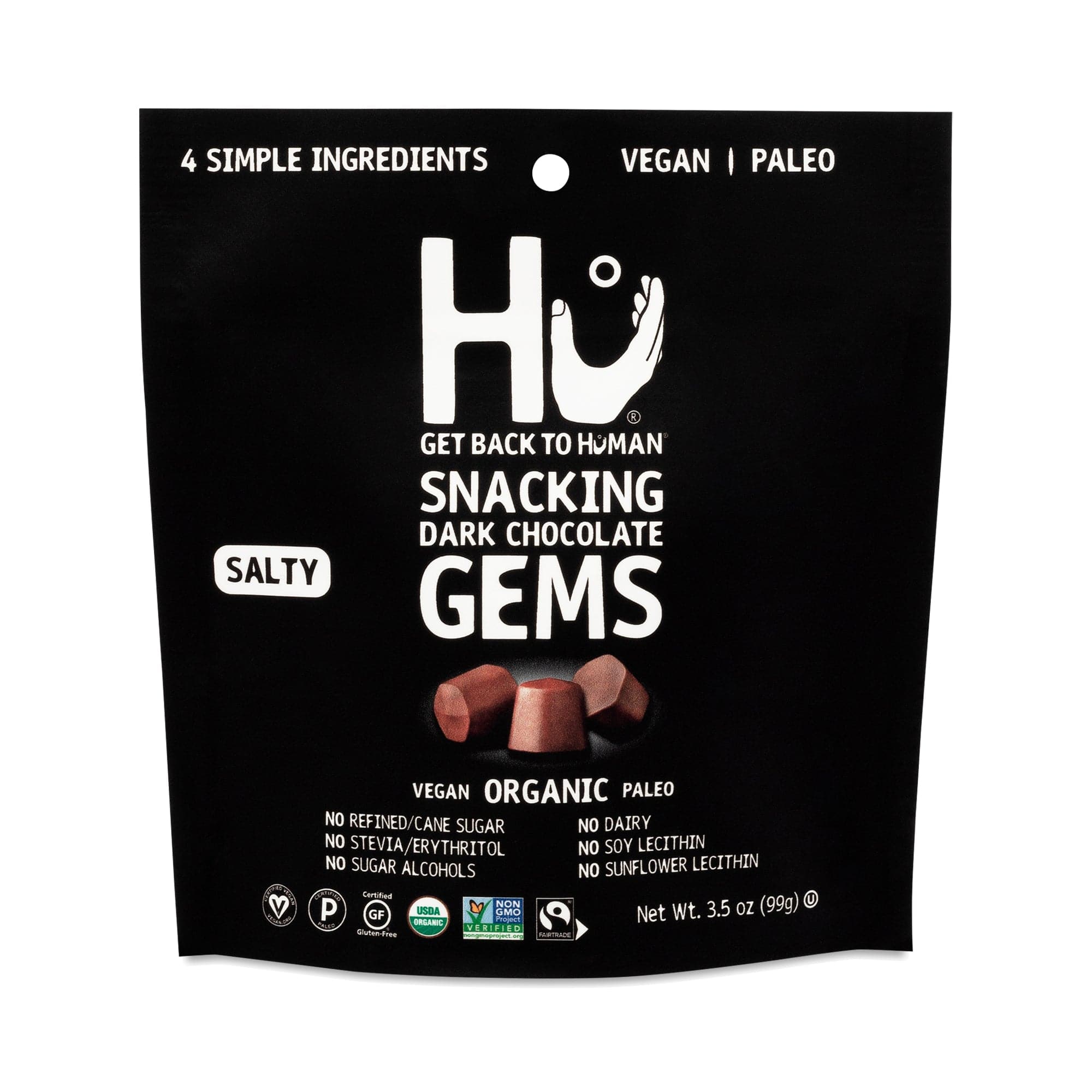 Hu Salty Snacking Organic Gems 3.5 Oz | Pack of 6