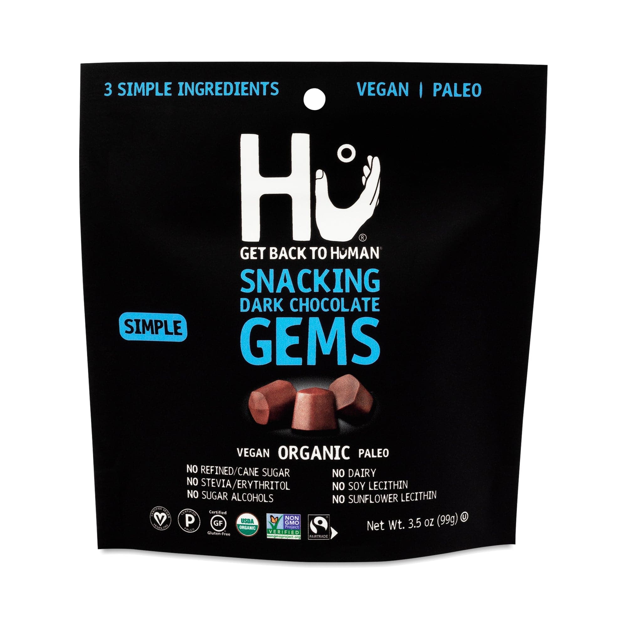 Hu Simple Snacking Organic Gems 3.5 Oz | Pack of 6