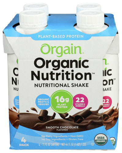 Orgain Vegan Protein Ready-to-Drink Chocolate 4-Pack Organic 44 Fo - P