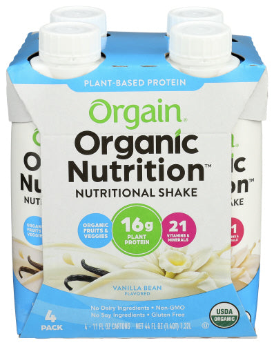 Orgain Vegan Protein Ready-to-Drink Vanilla 4-Pack Organic 44 Fo - Pac