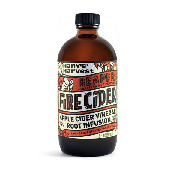 Reaper Fire Cider (Apple Cider Vinegar - Carolina Reaper Pepper) Bottles - 12 x 8oz