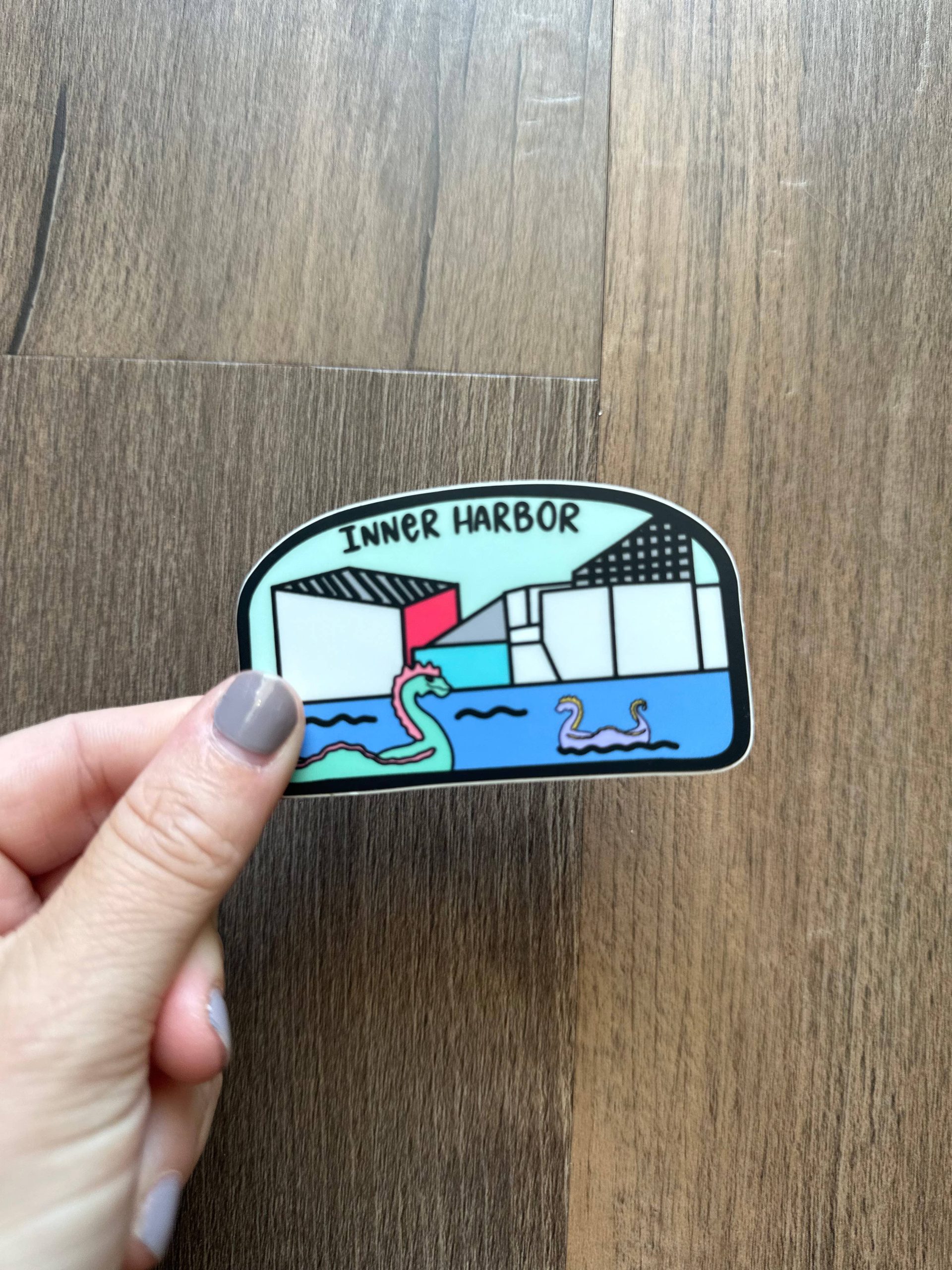 the letters mdn - Inner Harbor Baltimore Maryland Badge Vinyl Sticker