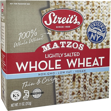Streit's Whole Wheat Lightly Salted Matzos, 11 Ounce