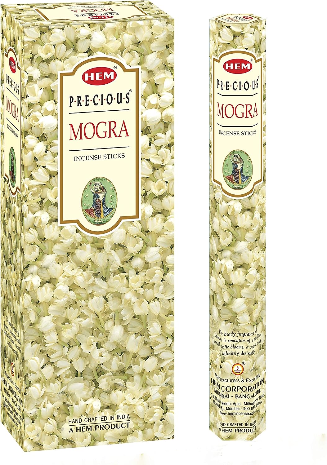 HEM Precious Mogra Incense Sticks - 120 Sticks Total