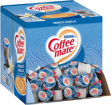 Nestle Coffee mate Coffee Creamer, French Vanilla, Liquid Creamer Singles, Non Dairy, No Refrigeration, 180 Count