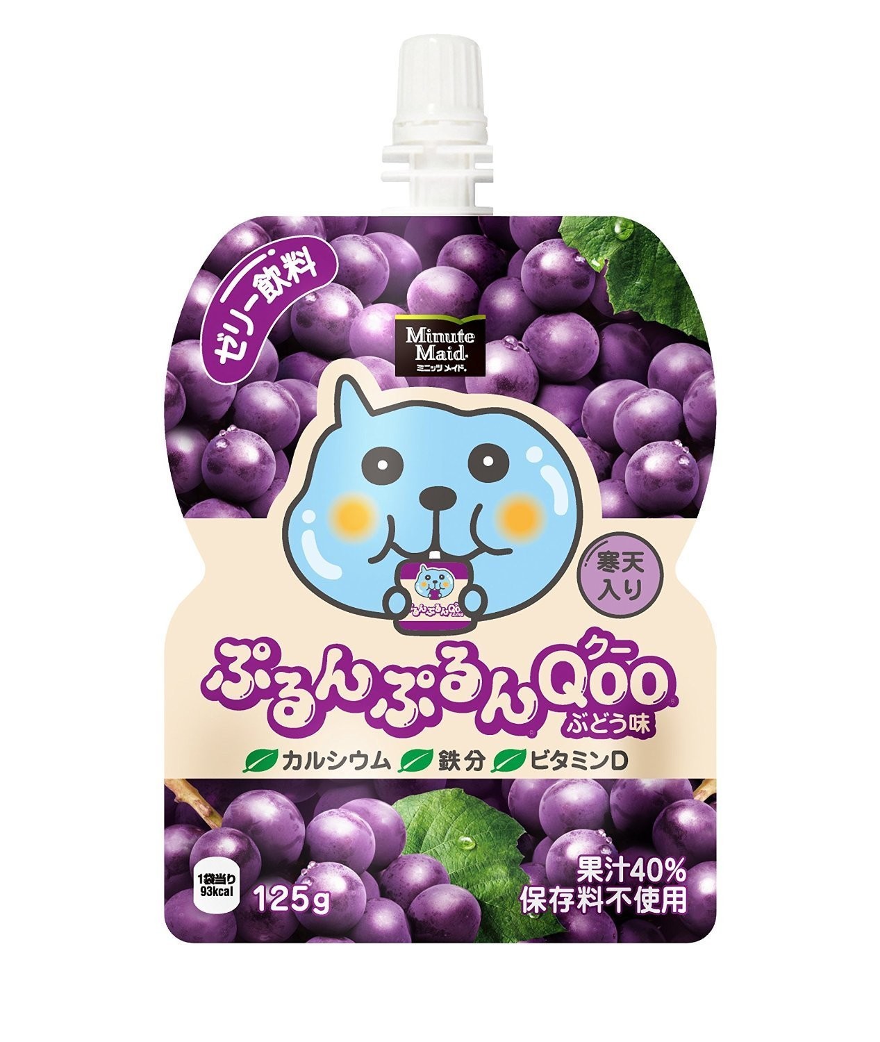 Coca-Cola "Purun Purun Qoo, Grape flavor" Minute Maid Jelly Drink, 125g