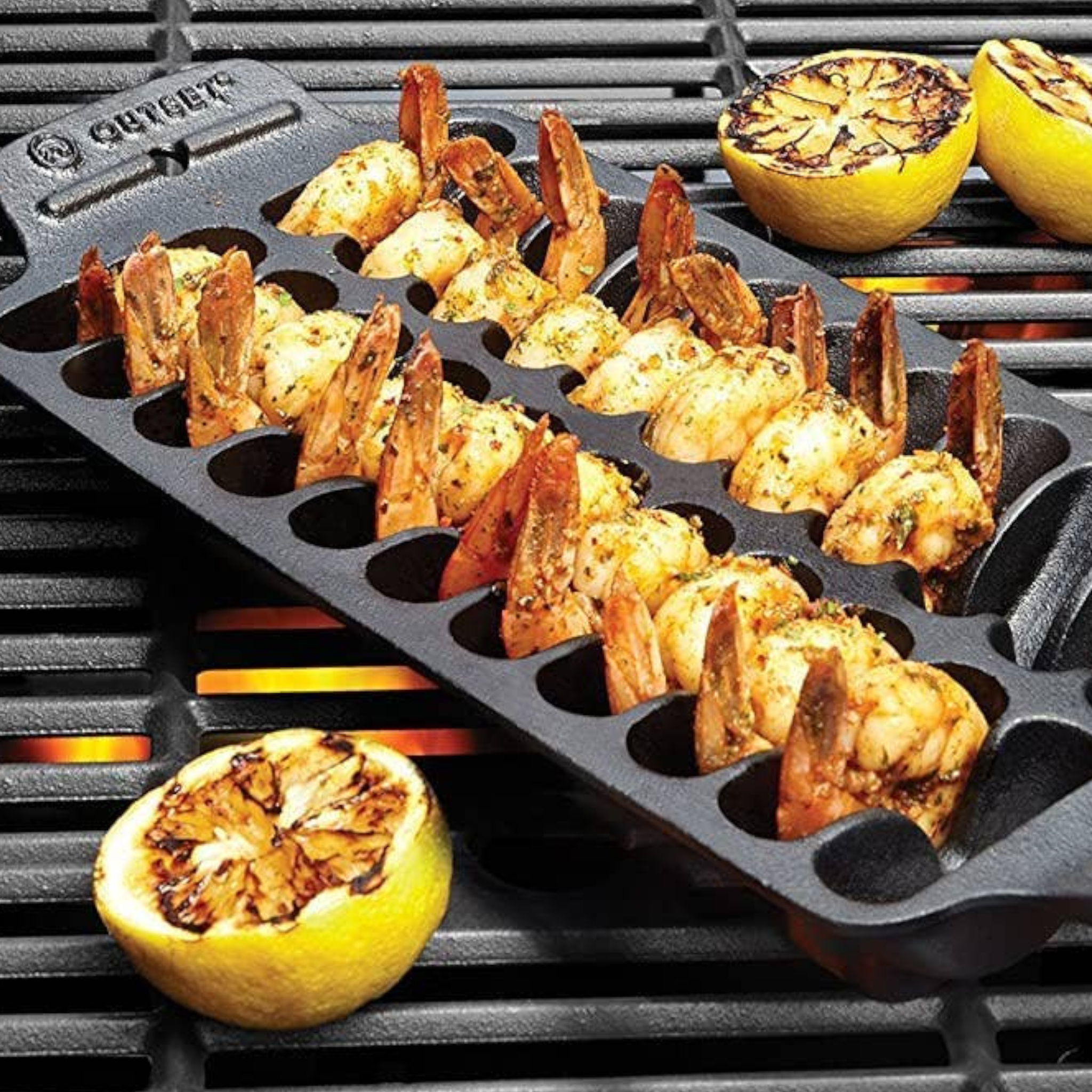 Fox Run Brands - Outset Shrimp Grill Pan, CastIron