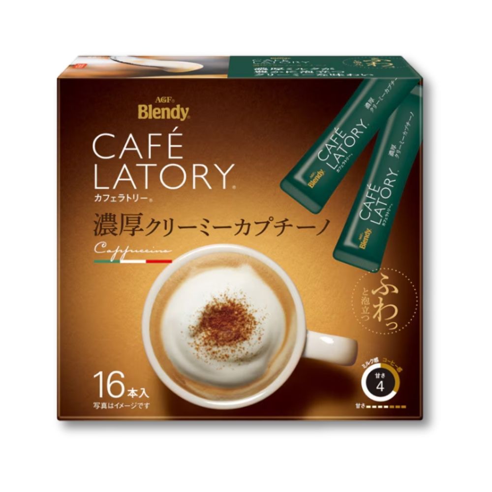 AGF Blendy Cafe Latory Stick Creamy Cappuccino (Instant coffee) 16 Pieces