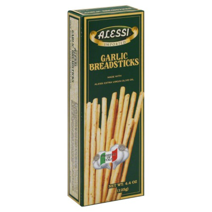 Alessi - Thin Garlic Breadsticks, 4.4 Oz | Pack of 12