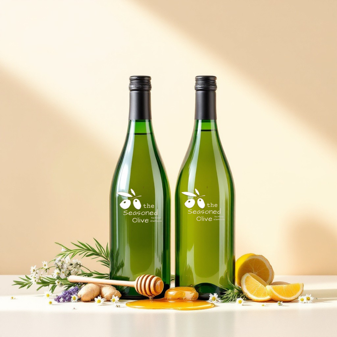 Sunlit Pantry: Rosemary Olive Oil + Honey Ginger Balsamic