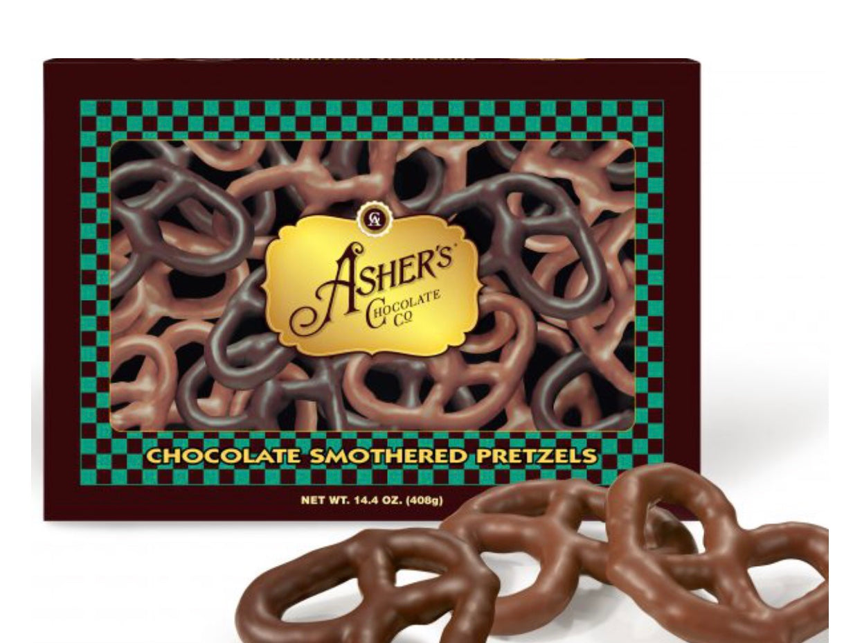 Asher's Assorted Chocolate Pretzels-Milk And Dark Chocolate