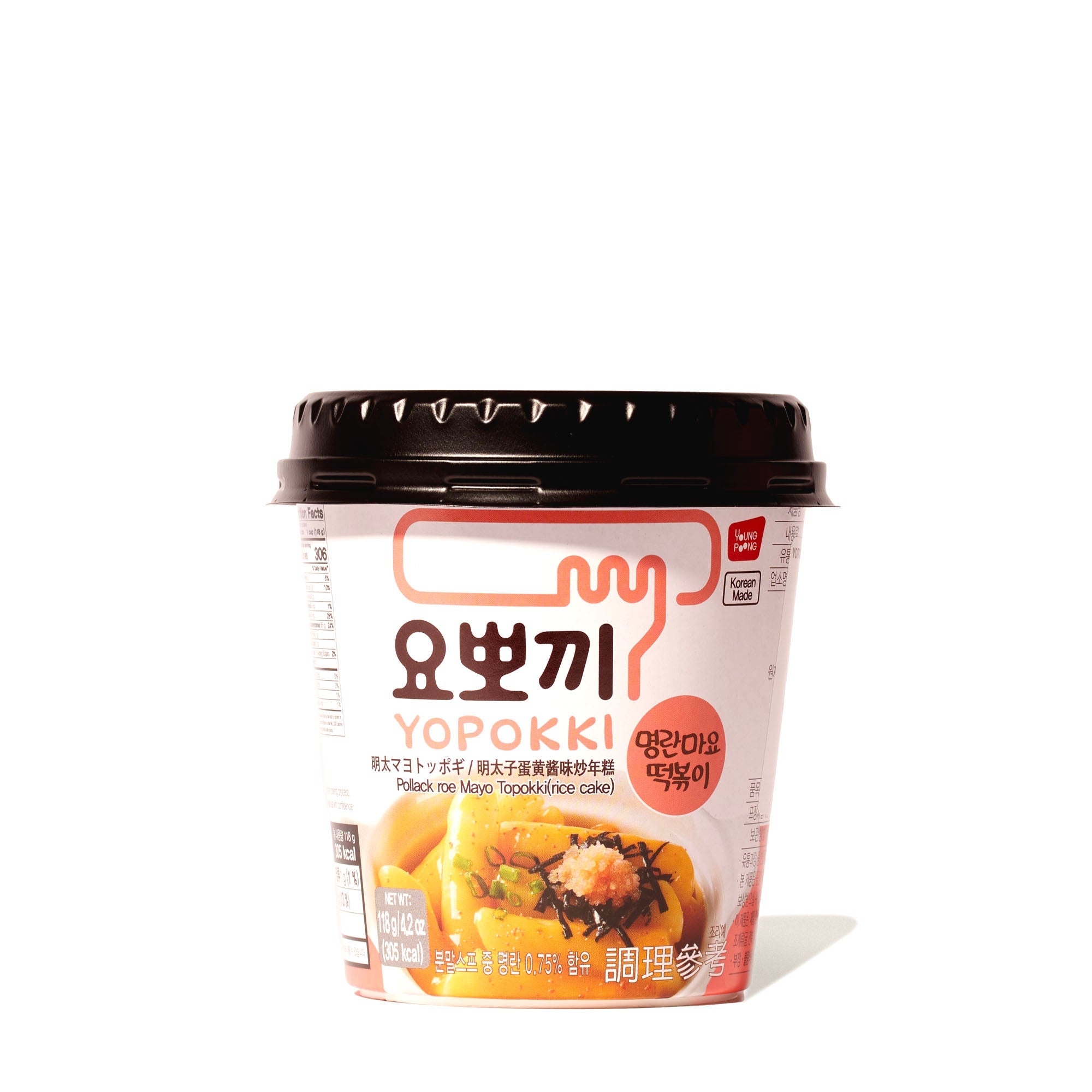 Yopokki Instant Tteokbokki Rice Cake Cup: Mentaiko Pollock Roe Mayo