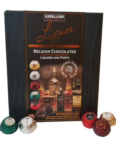 Kirkland Signature Belgian Chocolates Filled With Fine European Liquor And Porto, 75 Count