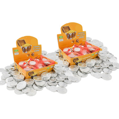 Carmit Hanukkah Dark Chocolate Gelt Coins, Kosher Parve, Chanukah Coins, 24 Mesh Sacks, (Pack of 2)