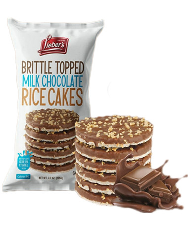 Lieber's Brittle Topped Milk Chocolate Covered Rice Cakes, 3.7 oz