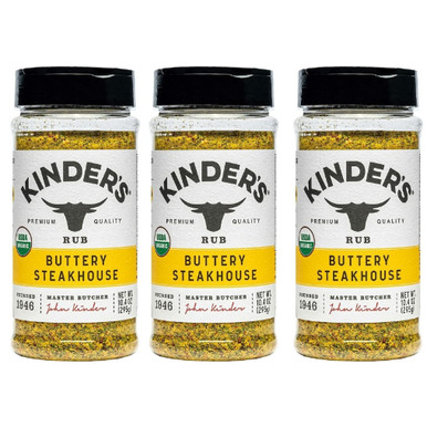 Kinder's Organic Buttery Steakhouse Rub, 10.4 oz (Pack of 3)