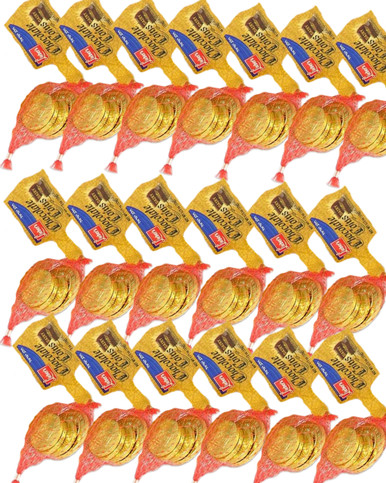 Hanukkah Milk Chocolate Gold Coins, Bulk Chanukah Coin, 36 Bags