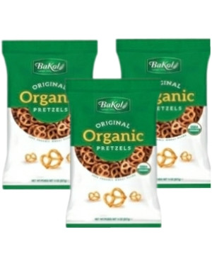 Bakol Organic Pretzels Salted, 8 oz. (Pack of 3)