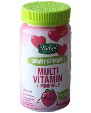 Bakol Multi Vitamin + Minerals Strawberry Flavor, 60 Gummies