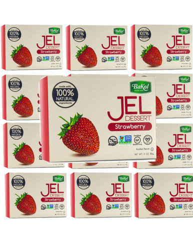 Bakol Vegan Strawberry Flavor Jello, 3 oz (Pack of 12)