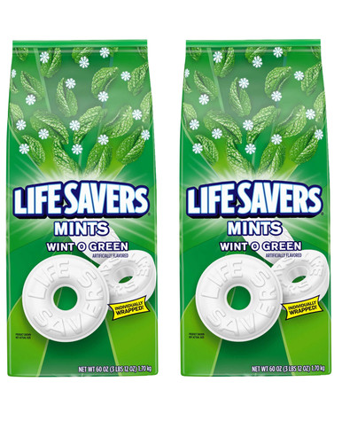 Life Savers Wint O Green Breath Mints Bulk Hard Candy, 60 oz