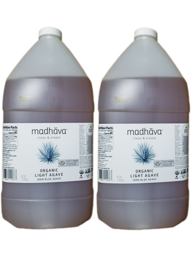 Madhava Organic Agave Nectar Light, 1 Gallon (Pack of 2)