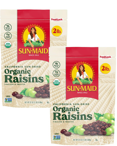 Sun-Maid Organic Raisins, 32 Ounce (2 Count)