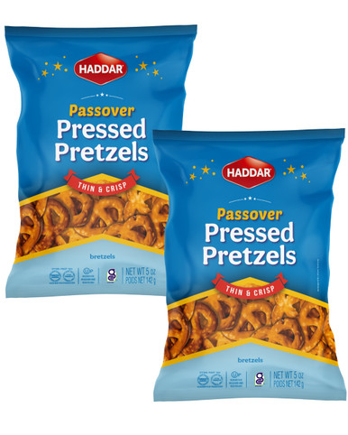 Haddar Passover Pressed Pretzels, Gluten Free, 5 oz (Pack of 2)