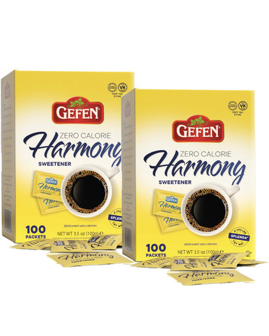 Gefen Harmony Zero Calorie Sweetener, Kosher for Passover, 200 Packets