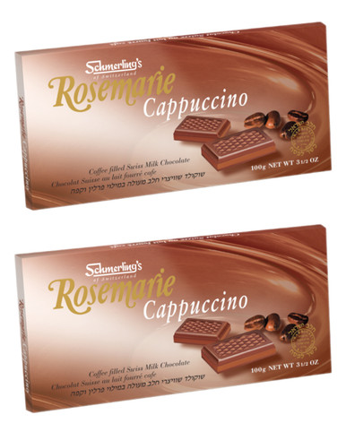 Schmerling's Rosemarie Cappuccino Swiss Chocolate Bars, Coffee Filled, 3.5 oz (Pack of 2)