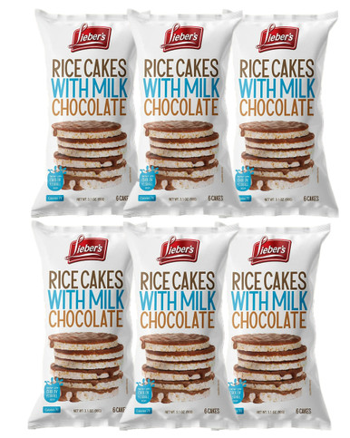 Lieber's Milk Chocolate Rice Cakes, 3.1 oz (Pack of 6)