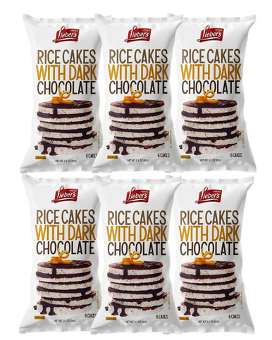 Lieber's Dark Chocolate Rice Cakes, 3.1 oz (Pack of 6)