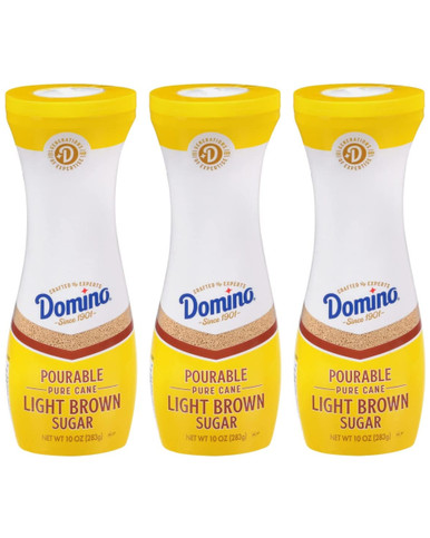 Domino Pourable Light Brown Sugar Flip Top Canister, 10 oz. (Pack of 3)