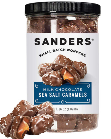 Sanders Milk Chocolate Sea Salt Caramels, 36 oz