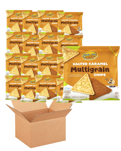 Shibolim Salted Caramel Covered Multigrain Rice Chips (Pack of 36)