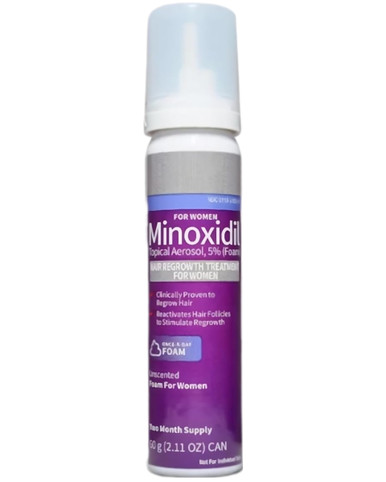 Kirkland Minoxidil for Women 5% Foam Hair Regrowth Treatment, 1 Bottle