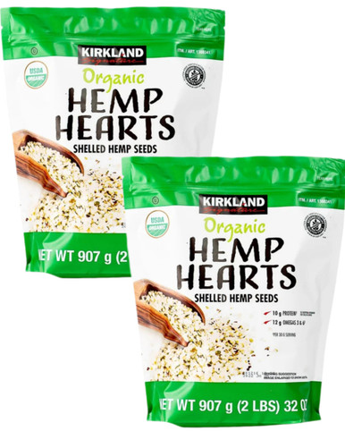 Kirkland Organic Hemp Hearts, Shelled Hemp Seeds, 2 lbs (Pack of 2)