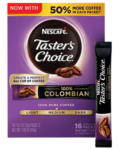 Nescafe Taster's Choice Colombian Instant Coffee, 16 Packets