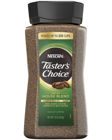 Nescafe Taster's Choice Instant Decaf Coffee, House Blend, 14 oz