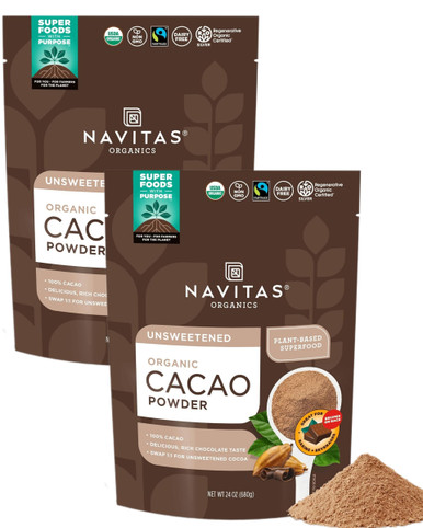 Navitas Organic Cacao Powder, 24 oz (Pack of 2)