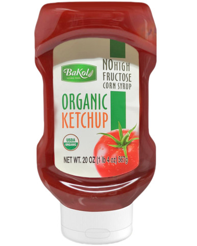 Bakol Organic Tomato Ketchup, Squeeze Bottle, 20 oz