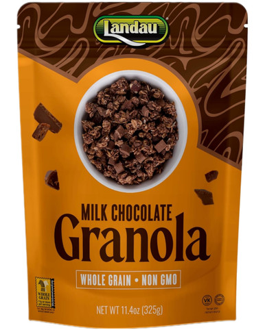 Landau's Milk Chocolate Whole Grain Protein Granola, Healthy Breakfast Snack, 11.4 oz