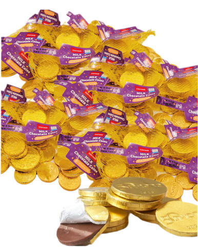 Hanukkah Chocolate Coins, Chanukah Gelt Coin Candy, 12 Bags