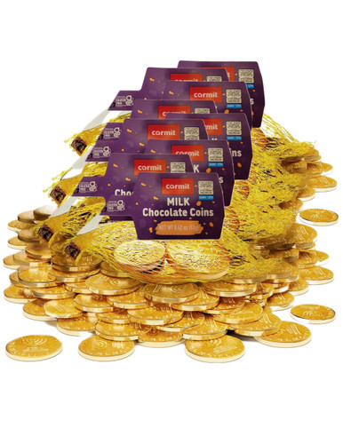 Hanukkah Milk Chocolate Gelt Coins, Chanukah Coins, 8 Bags